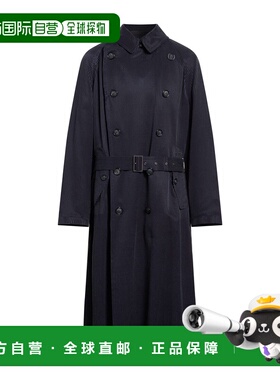 1h可退 香港直邮armani 阿玛尼 男士 双排扣大衣 blue蓝色 舒适时