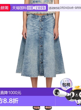 1h可退 香港直邮Diesel 迪赛 女士 蓝色 De-Annet-B 牛仔半身裙 A