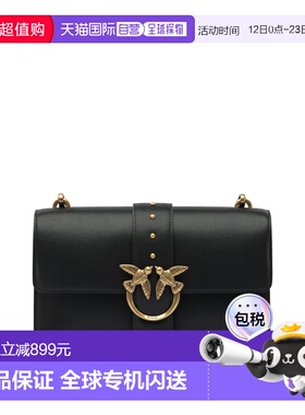 1h可退 香港直邮Pinko 品高 女士 黑色皮革斜挎包 105857A0F1Z99Q