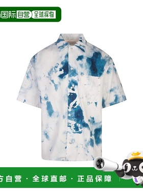 香港直邮mcqueen 亚历山大 麦昆 男士 白色 & 蓝色 Bleach Print