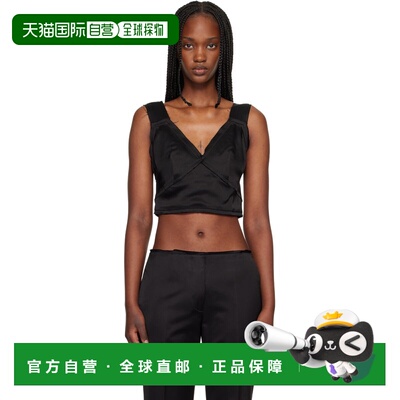 香港直邮toteme 女士 黑色 Cropped Satin 吊带背心 262WRT0673FB