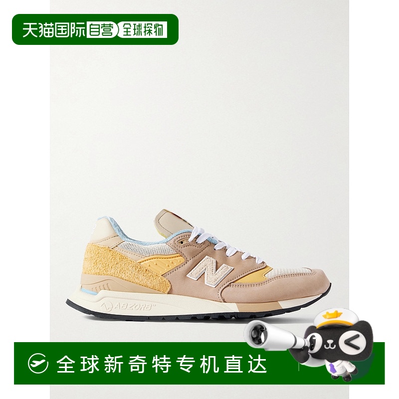 香港直邮New Balance  男士 MiUS 998 牛皮,网纱磨面绒面革橡胶运