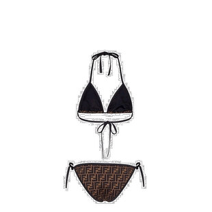 1h可退 香港直邮Fendi 大面积logo比基尼套装 FXB974ADHB性感吊带