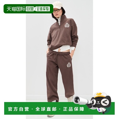 1h可退 香港直邮SPORTY & RICH 女士 NY 盾徽刺绣宽松运动裤卫裤