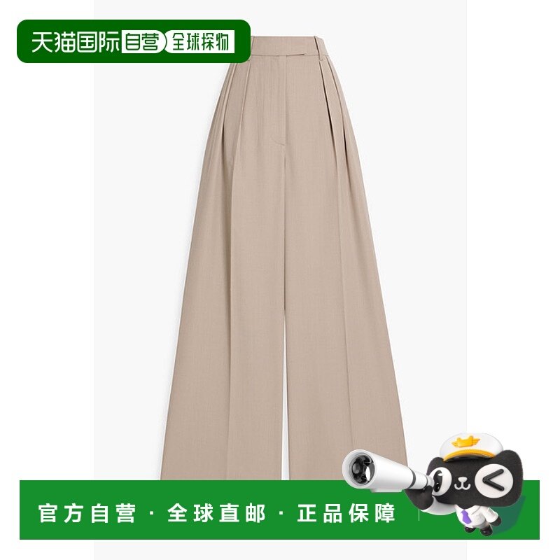 1h可退 香港直邮ANINE BING 女士 Lou 褶裥羊毛阔腿裤 A0310837TP,女装/女士精品,休闲裤,淘宝优惠券,粉丝福利购,淘宝优惠卷