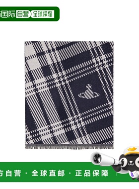 1h可退 香港直邮Vivienne Westwood 格纹围巾 8103014SW01BL配饰