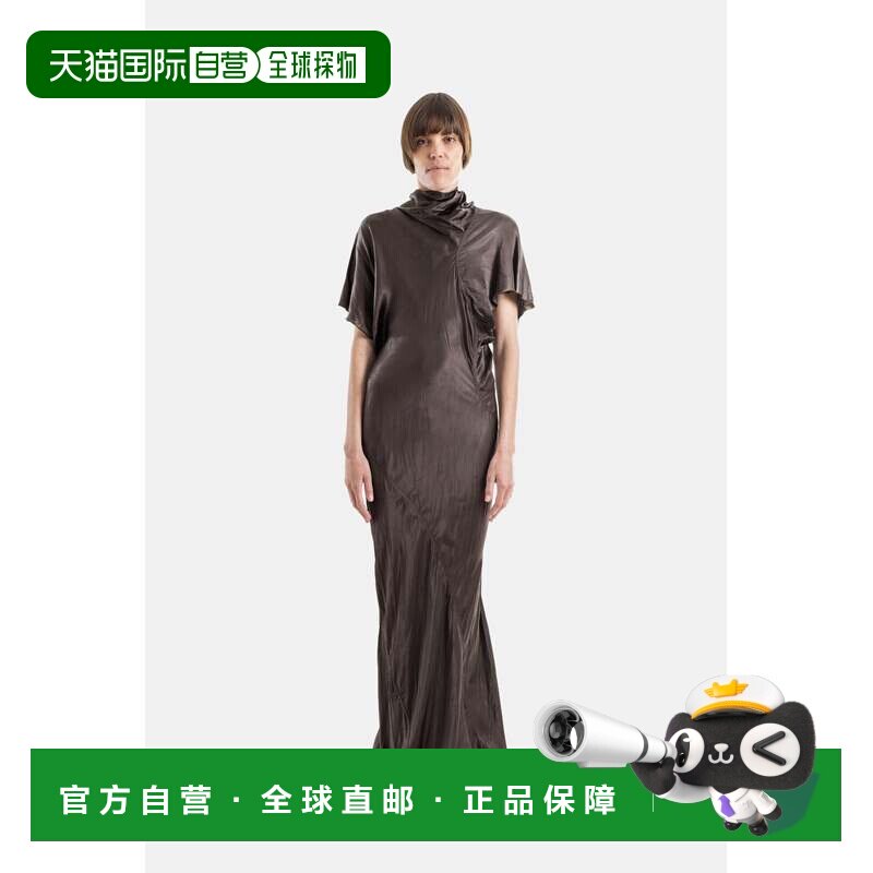 香港直邮rick owens 瑞克 欧文斯 女士 LONGUE EN SATINÉ DRAPÉ S - 实物图