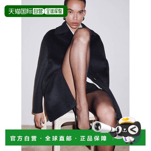 自营欧洲直邮MANGO 女士黑色聚氨酯金属细节漆皮高跟鞋