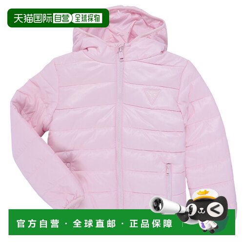 欧洲直邮Guess 女孩衣服 羽绒服/棉服 玫瑰色 冬天 HOODED LS PAD