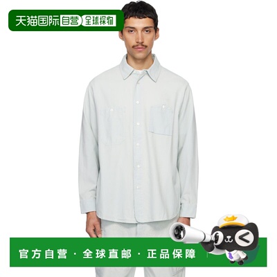 1h可退 香港直邮kenzo 高田贤三 男士 蓝色 Paris Workwear 衬衫