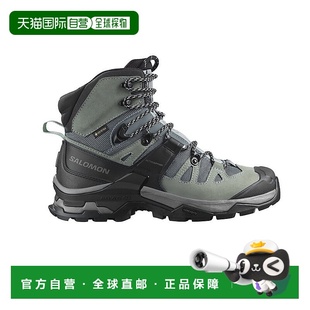 自营欧洲直邮SALOMON Q4GT系列女士暗绿色黑色皮革纺织高 24新款