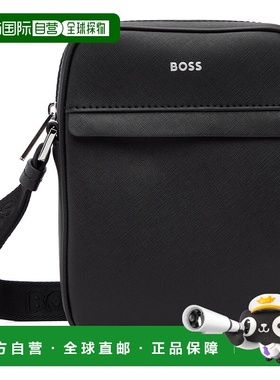 1h可退 香港直邮BOSS 波士 男士 黑色 Signature Stripe Logo Det