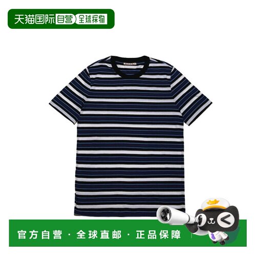 1h可退 香港直邮Marni 玛尼 男士 條紋圓領T卹 HUMU0198X4UTC534