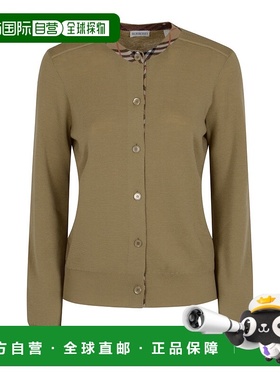 1h可退 香港直邮Burberry 巴宝莉 女士 浅褐色羊毛针织开衫 81121