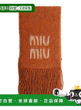 香港直邮Miu Miu 缪缪 女士 橙色马海毛混纺围巾 5FS0622CQD