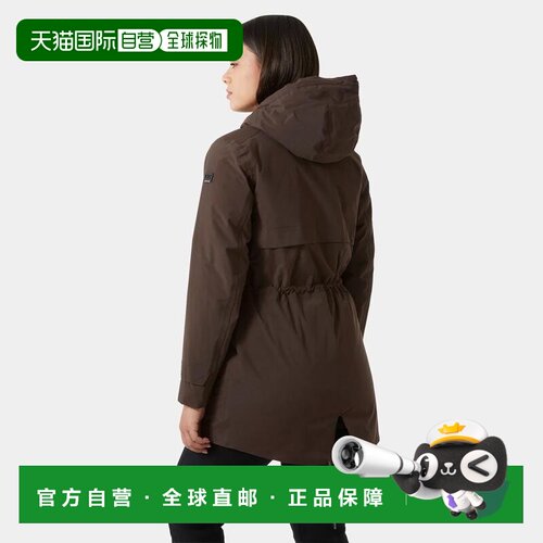 自营欧洲直邮Helly Hansen 女士褐色聚酰胺Boyne保暖派克大衣2.0