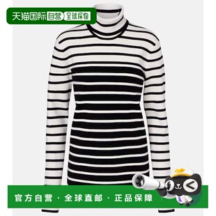 1h可退 香港直邮toteme 女士 条纹羊毛混纺高领毛衣 black黑色 舒