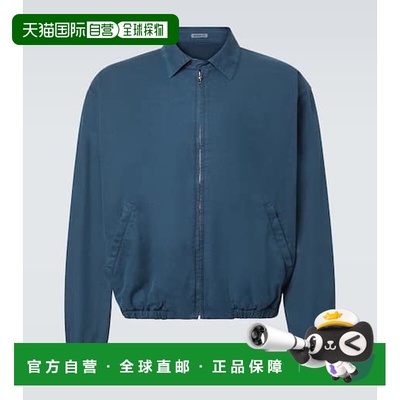 香港直邮AURALEE 男士 棉质华达呢套头上衣 blue蓝色 舒适时尚