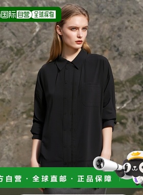 1h可退 香港直邮Y PROJECT 女士 黑色府绸宽松款衬衫 201SI009F50