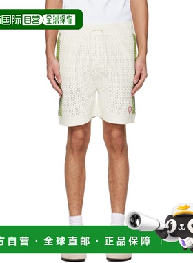 1h可退 香港直邮Casablanca 男士 灰白色 Stripe Crochet 短裤 MS