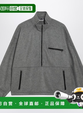 1h可退 香港直邮AURALEE 男士 silk-yarn 灰色抓绒外套 A25AP02SF