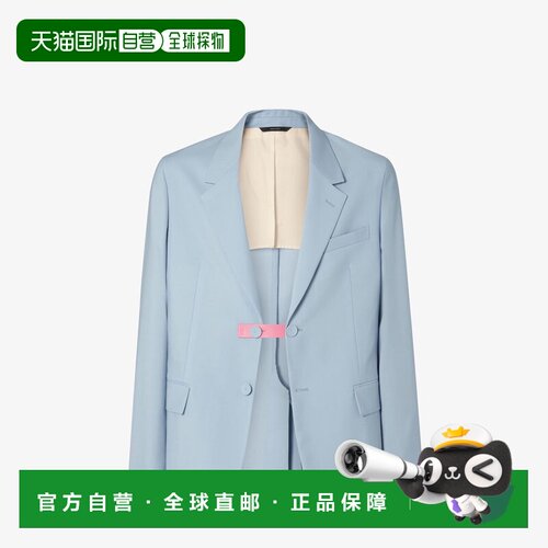 欧洲直邮Veste-Blazer en toile de laine bleu clair西装外套