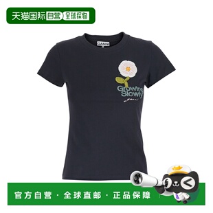 Patch 香港直邮GANNI Basic 女士 黑色针织婴儿合身钩花蕾 甘尼