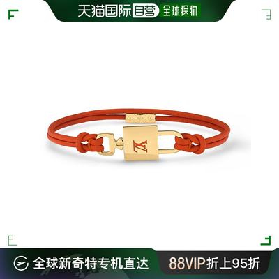 欧洲直邮LV 路易威登 23新款Padlock女士19cm挂锁橙色皮革手镯