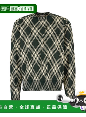 1h可退 香港直邮Burberry 巴宝莉 男士 格紋圓領針織套衫 8083463