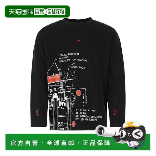 a-cold-wall*男士运动衫黑色印花图案简约休闲圆领长袖男装