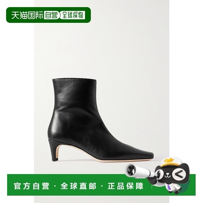 1h可退 香港直邮Staud 女士 Wally 皮质短靴 071171BLKBLACK