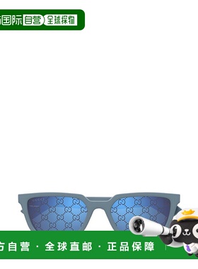 香港直邮Gucci 古驰 男士 几何框太阳镜 GG1539S blue蓝色 舒适时