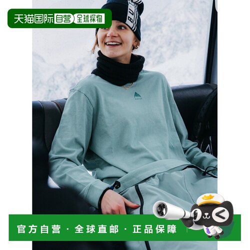 自营欧洲直邮Burton伯顿 Futuretrust女士青灰绿棉质长袖T恤