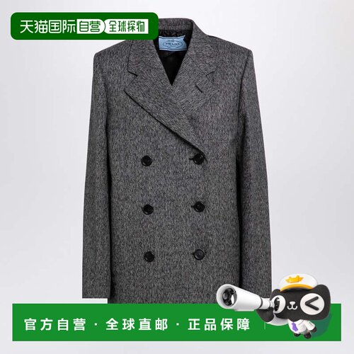 香港直邮Prada 普拉达 女士 双排扣威尔士王子夹克 P523POOO15K8F