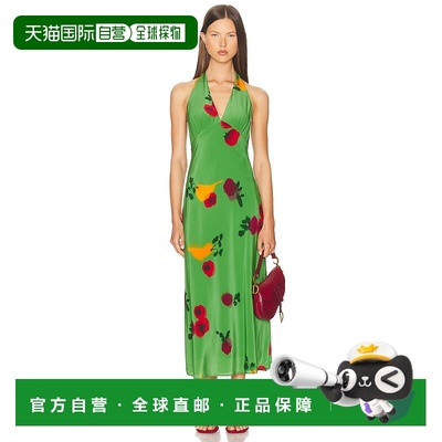 1h可退 香港直邮Staud 女士 Lucca 真丝连衣裙 R25P2306PI