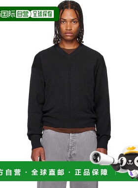 1h可退 香港直邮Lemaire 男士 灰色 V 领毛衣 TO1430LK087针织
