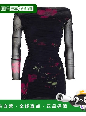 1h可退 香港直邮Blumarine 蓝色情人 女士 短款连衣裙 black黑色