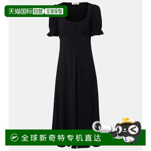 香港直邮Chloe 女士 1h可退 蔻依 舒适 褶皱中长连衣裙 black黑色