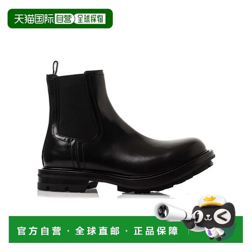 【99新未使用】香港直邮Alexander McQueen 黑色拼接设计及踝靴 6