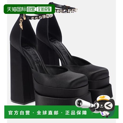 1h可退 香港直邮versace 范思哲 女士 Medusa Aevitas 绸缎防水台