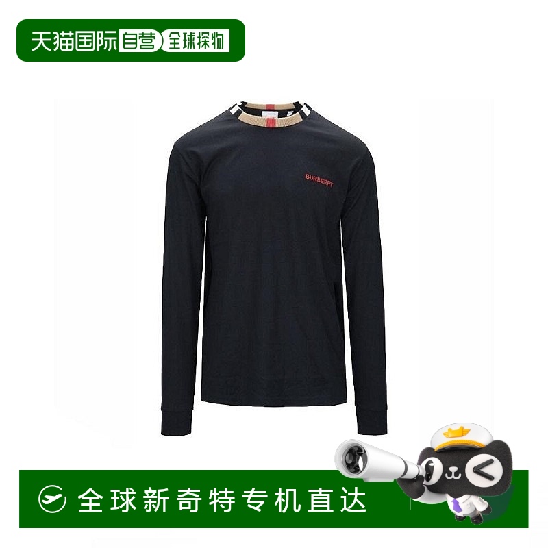 欧洲直邮现货BURBERRY/博柏利男女同款情侣款棉质白色圆领长袖T恤