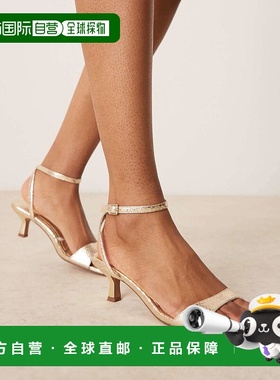 1h可退 香港直邮ASOS 女士 Throb barely there 设计宽版心形小跟