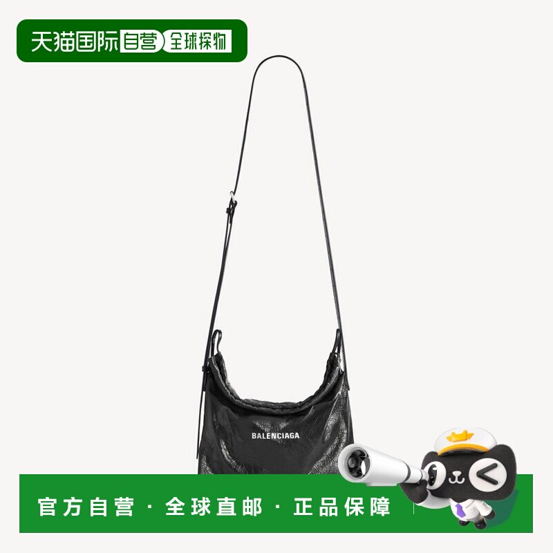 自营欧洲直邮Balenciaga巴黎世家 男士小羊皮单肩斜挎包男包黑色