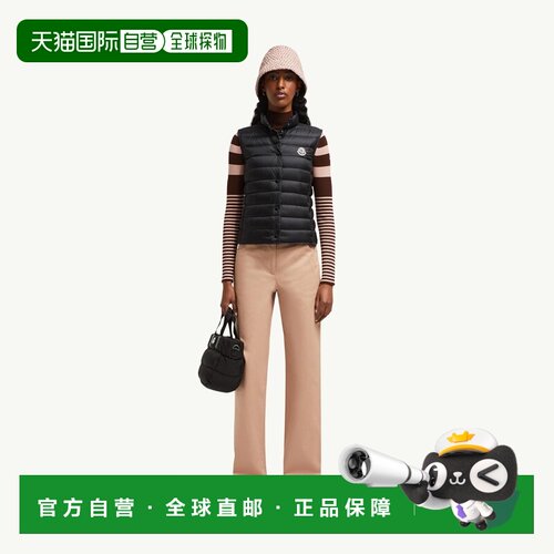 自营欧洲直邮Moncler盟可睐 Liane女士黑色尼龙羽绒马甲