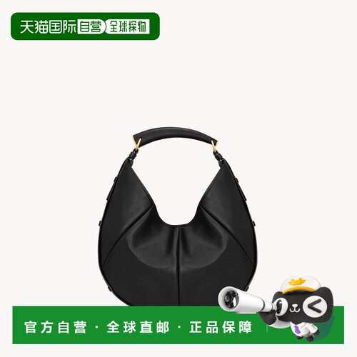 自营欧洲直邮YSL圣罗兰 Mombasa女士黑色皮革单肩包