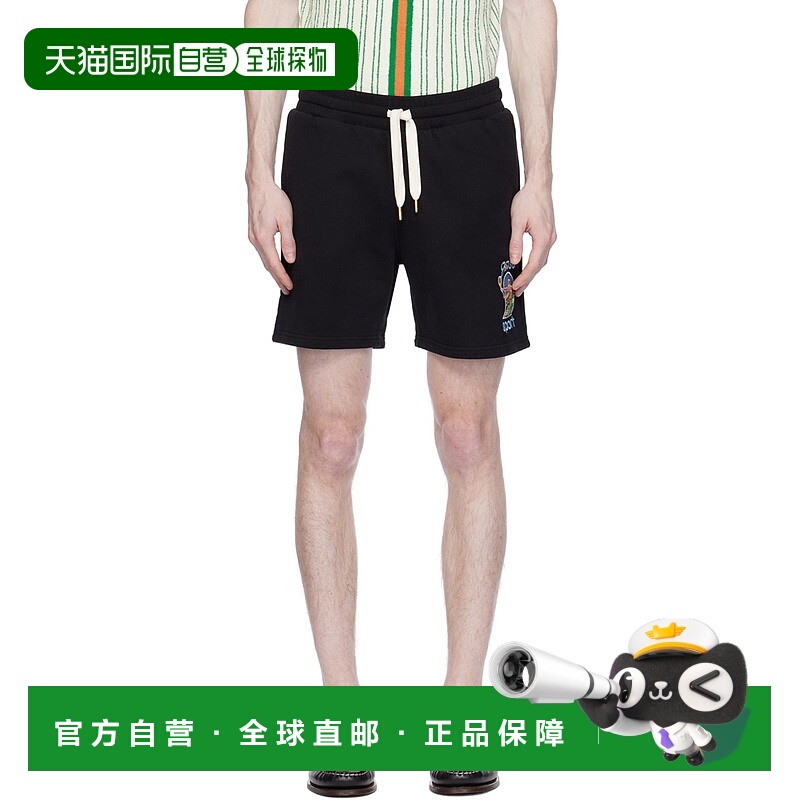 香港直邮Casablanca 男士 黑色 Le Jeu Colore 短裤 MS24JTR00301