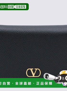 1h可退 香港直邮valentino 华伦天奴 女士 黑色皮革钱包 8W2P0AJ3