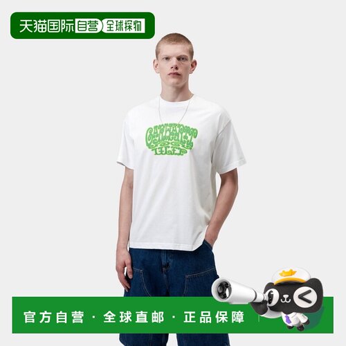 自营欧洲直邮Carhartt WIP Tipsy Type男士白色棉质印花短袖T恤