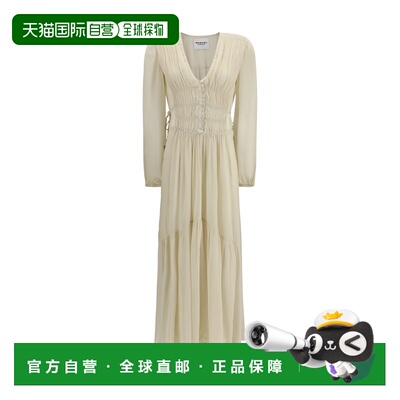 香港直邮ISABEL MARANT 女士 系扣透视长款连衣裙 RO0798FBD1J08E