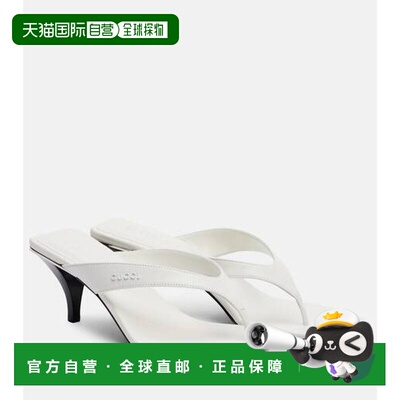 1h可退 香港直邮Gucci 古驰 女士 Vittoria 皮质人字拖 white白色